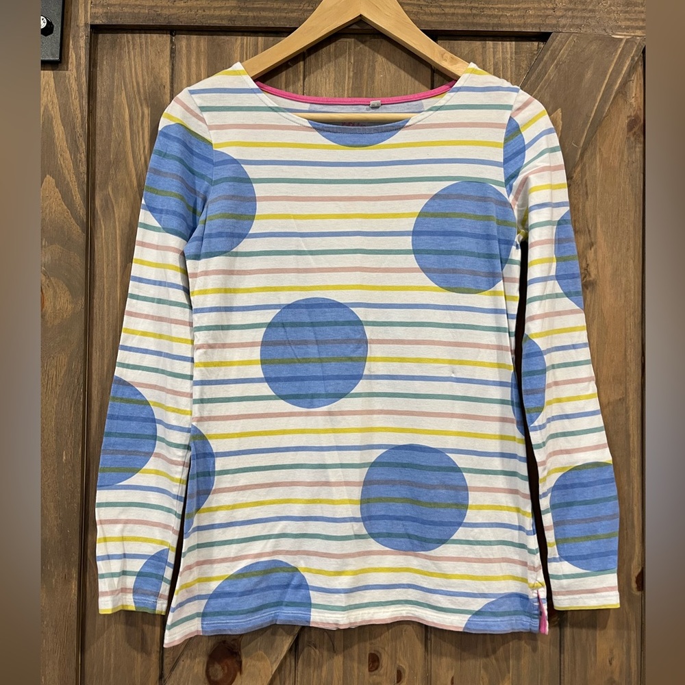 Boden Women's Stripes Ahead Of The Rest Multicolor Stripe/Polka Dot Shirt Size 2
